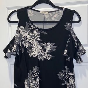 Cold-Shoulder Floral Top